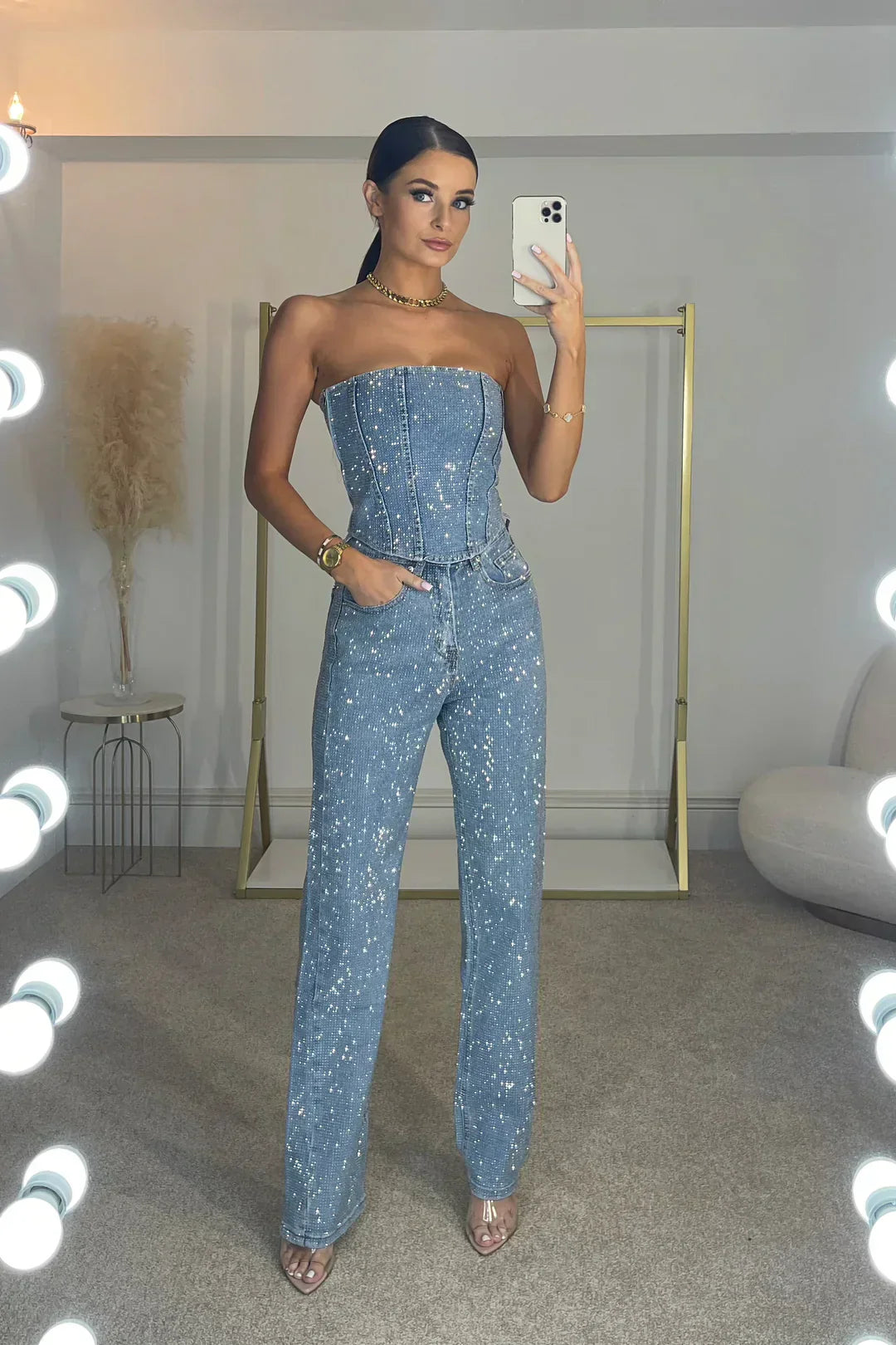 Ginia | Lange Bustier-Overall – Glamour und Distinktion