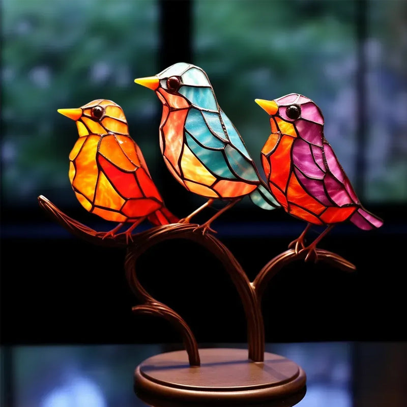 Ornement Décoratif – Oiseaux Posés Sur Une Branche