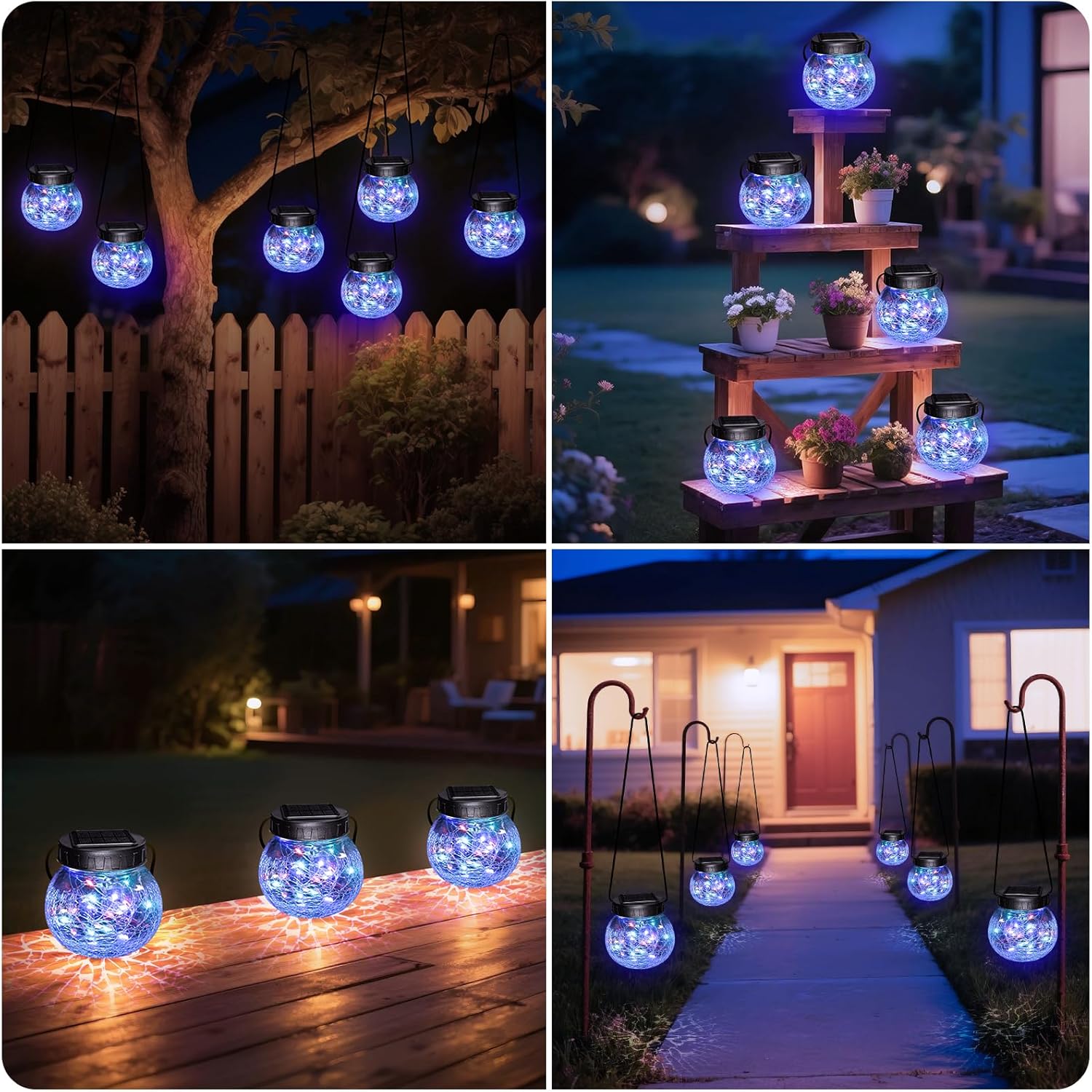 Hängande Solarlampa — Elegans i Sprucket Glas