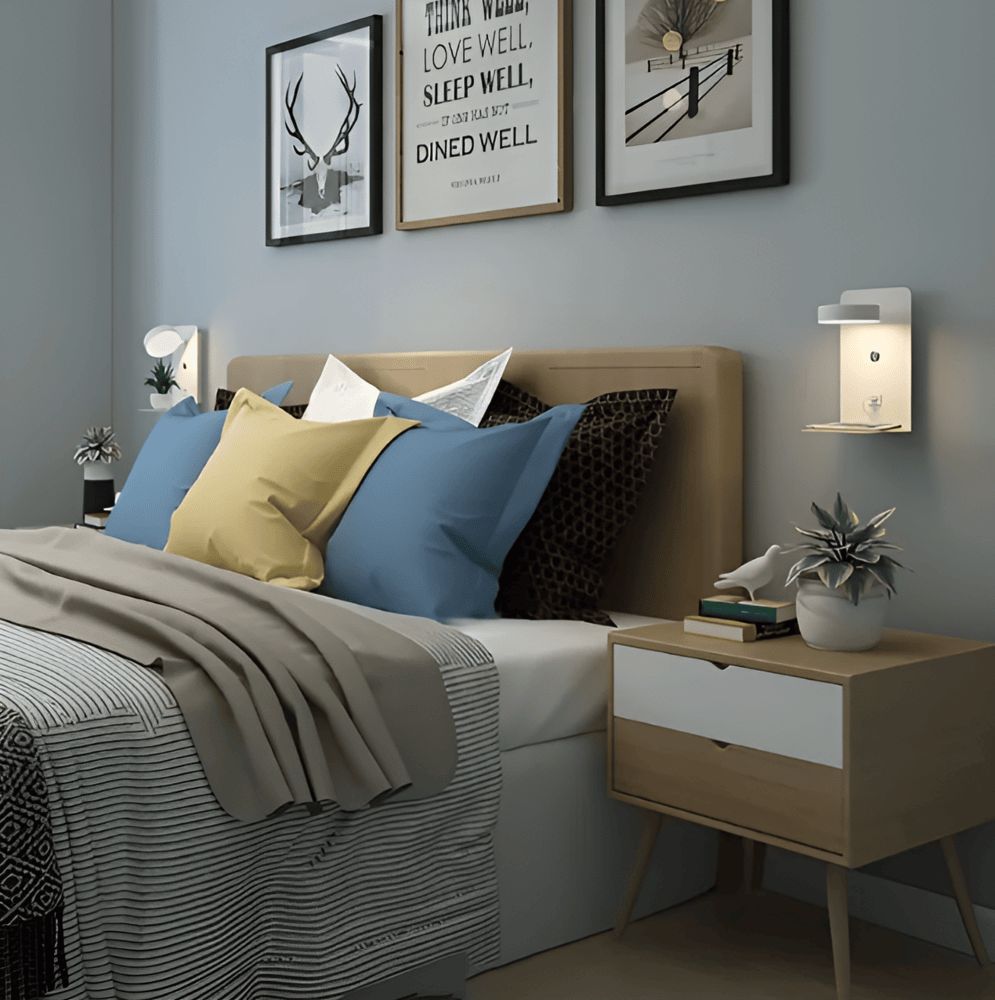 Nástenné svietidlo Led s policou a USB portom - Moderný dizajn a funkcia 2 v 1