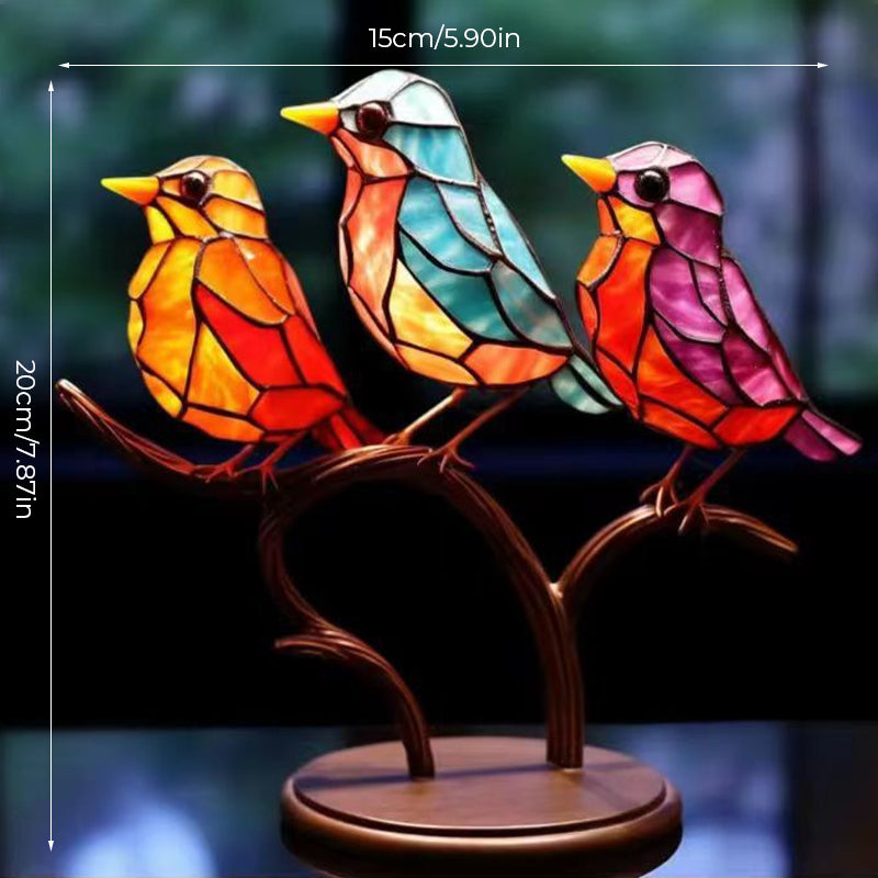Ornement Décoratif – Oiseaux Posés Sur Une Branche