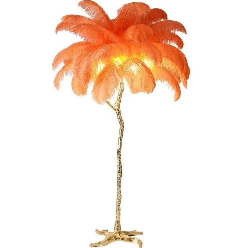 Lampada da Sole Lussuosa – Paralume a Piume Eleganti