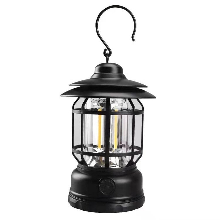 Lámpara LED retro para camping - Estilo vintage y practicidad