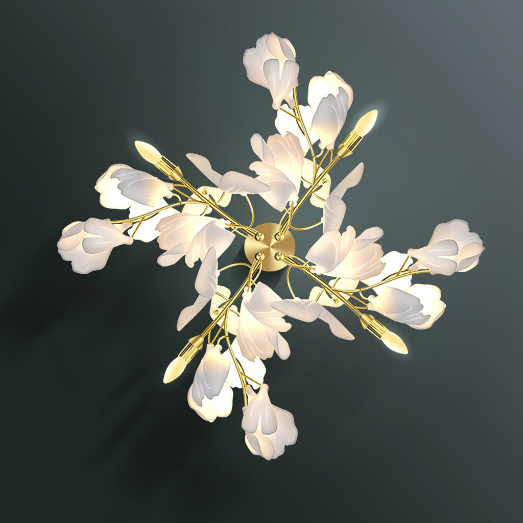 Aplique Floral - Elegancia dorada y luz suave