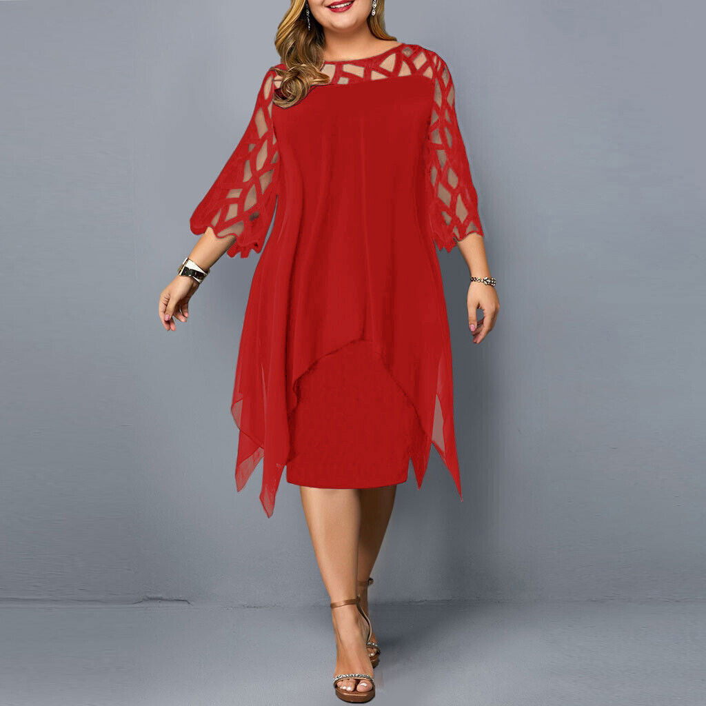 Blandine | Plus Size Evening Dress – Elegant Style and Asymmetrical Hem 