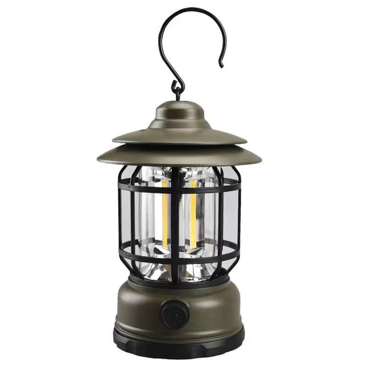 Lámpara LED retro para camping - Estilo vintage y practicidad