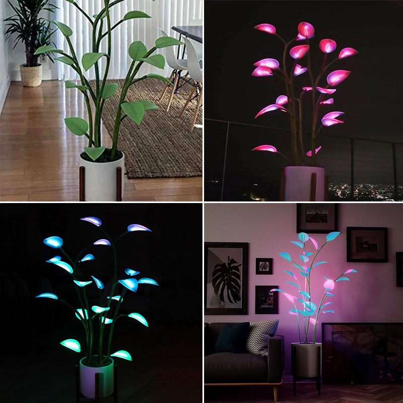 Magisk LED-lampe i planteform – Naturlig og fortryllende stemning 