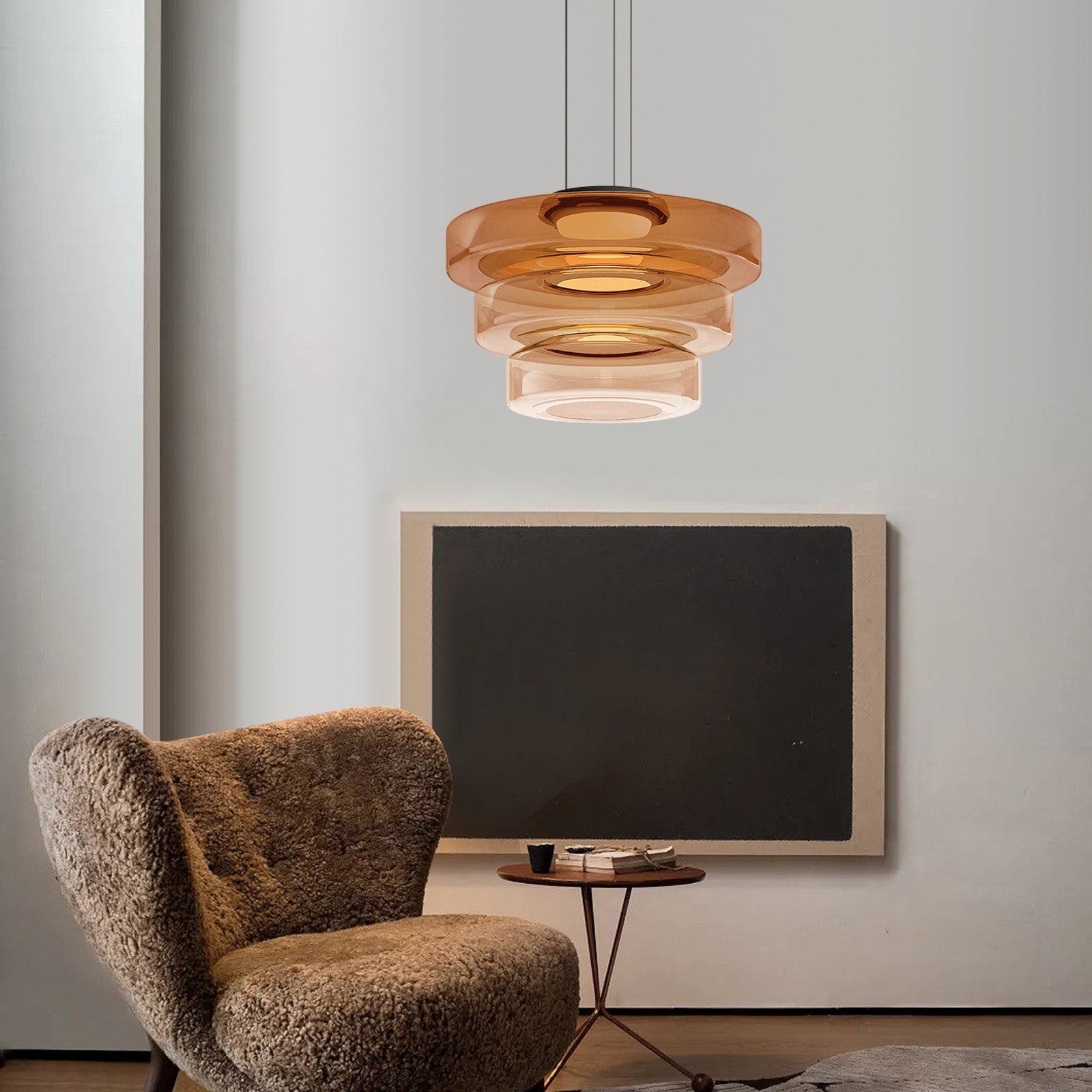 Candeeiro suspenso de vidro estilo Bauhaus - Elegância e modernidade