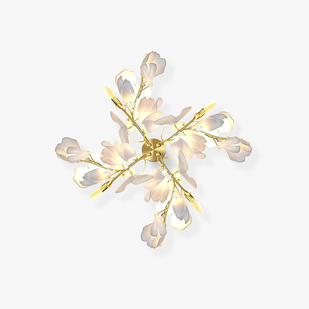 Aplique Floral - Elegancia dorada y luz suave