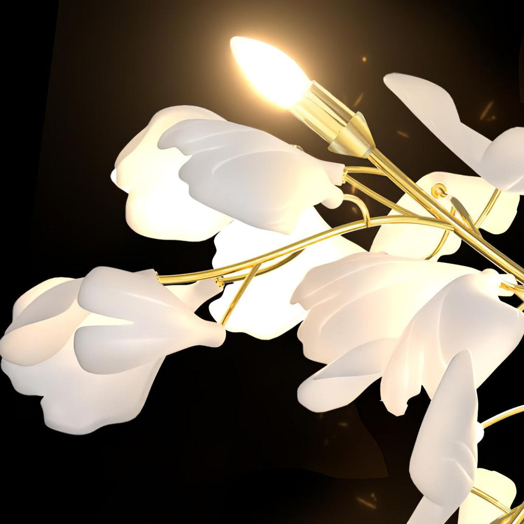 Aplique Floral - Elegancia dorada y luz suave