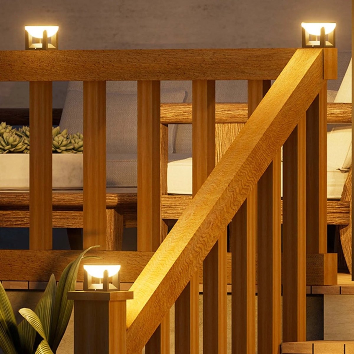 Udendørs solcellelampe - firkantet form og moderne finish