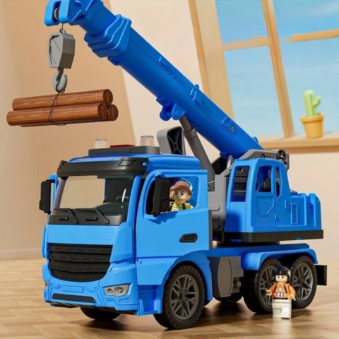 Brinquedo de construção de camião-grua - Jogo realista e aprendizagem divertida