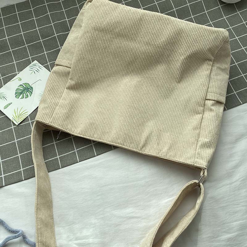 Bolso Bandolera de Lona Cotelé – Estilo Casual y Elegante 