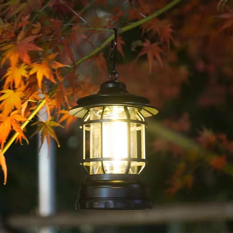 Lámpara LED retro para camping - Estilo vintage y practicidad