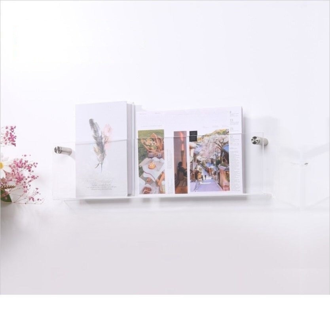 Raft de perete pentru reviste transparent – Design elegant și modern 