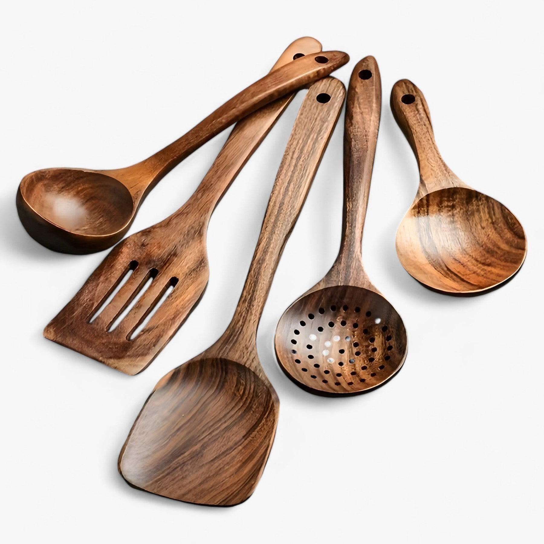 Conjunto De Utensilios De Cocina – Elegancia Natural Y Uso Diario 