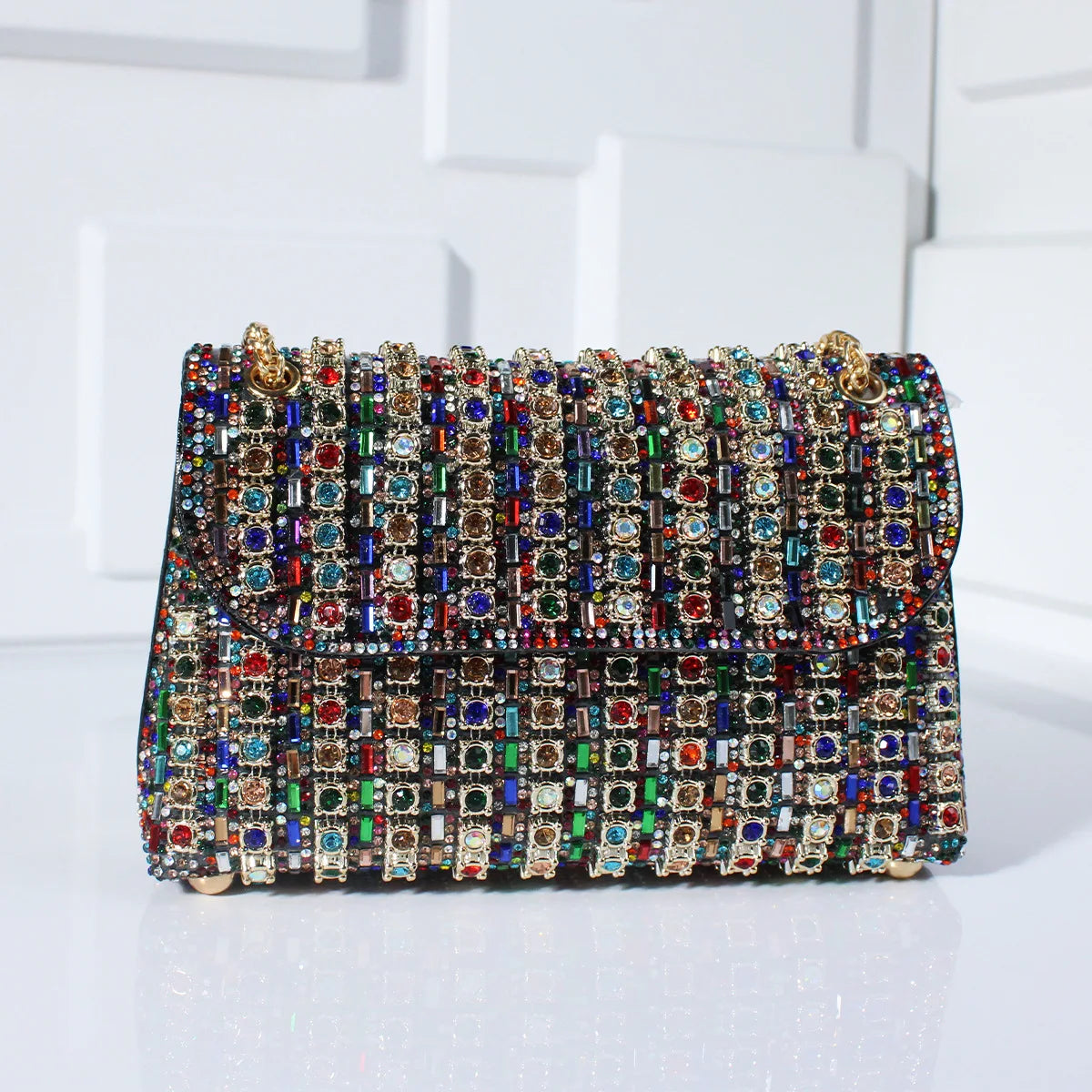 Ida | Bolsa de Noite Ornada com Strass — Elegância Brilhante para as Suas Saídas 
