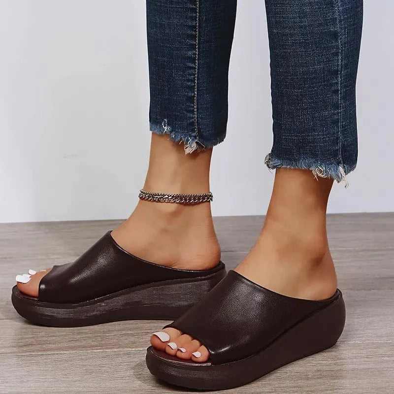 Sandalias de Plataforma — Punta Abierta Elegante 