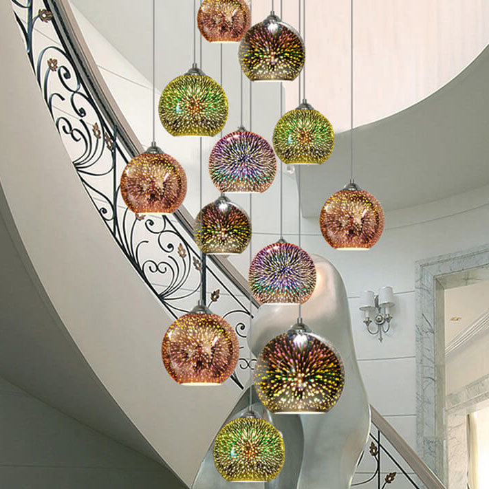 Moderna hängande lampa med fyrverkerieffekt – Visuellt sken och trendig design 