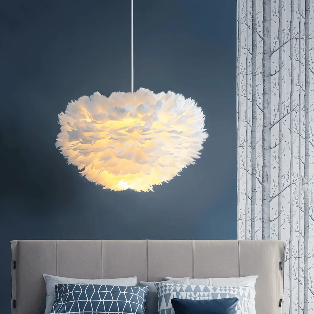 Lampe Suspendue Plumes — Éclairage Doux & Style Raffiné Image